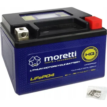 Autobaterie Akumulátor Moretti 5,00 Ah 12V lithium-železo-fosfátový pravý +
