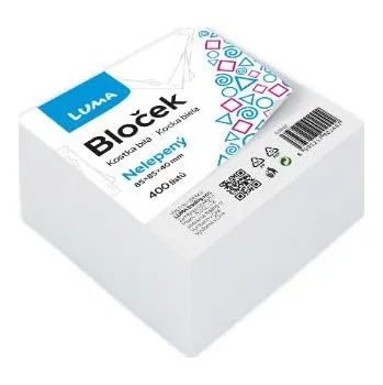 Kancelářské potřeby luma Bloček kostka, nelepená - bílá 85x85x40mm