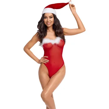 Průsvitné červené body s vánoční čepičkou