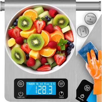 Kuchyňská váha KUCHYŇSKÁ VÁHA 1G - 5KG DOTYKOVÁ TLAČÍTKA ELEKTRONICKÁ ČASOVAČ TEPLOMĚR