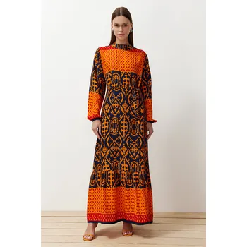 Plastikový model Trendyol Orange Shawl Patterned Woven Dress Trendyol Other 2791783