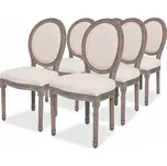 VidaXL Jídelní židle, 6 ks, krémové, čalouněné látkou