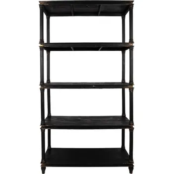 Jídelní stůl Černý antik dřevěný regál Milburne - 110*40*210 cm