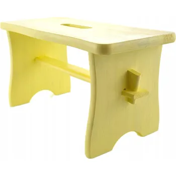 Stolička STŘEDNÍ ŽLUTÁ STOLIČKA DŘEVĚNÁ plošina KUCHYŇSKÁ STOLIČKA z FSC 100%