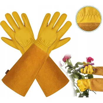 Pracovní rukavice Kožené zahradní rukavice s manžetou, odolné, ochrana proti – XL