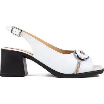 Dámské sandále Dámské bílé elegantní sandály Letizia na podpatku Velikost: 37