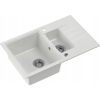 Granitový dřez Dřez jednopůlkomorový Quadron Peter 156 granit bílý