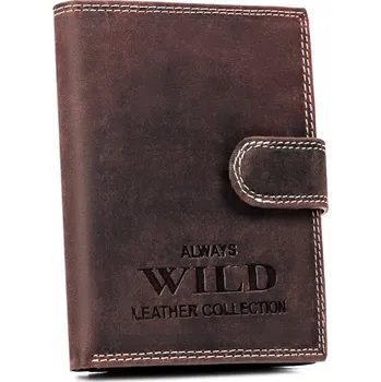 Peněženka Always Wild peněženka z pravé nubukové kůže hnědá - muž