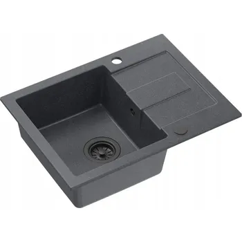 Granitový dřez Jednokomorový granitový dřez Quadron Christian 116, černý