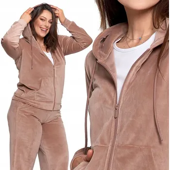 Dámská mikina Dámská sametová MIKINA na zip MORAJ , hladká S KAPUCÍ M