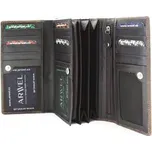 Dámská kožená klopnová peněženka se vzorem Arwel 2235 - tmavě hnědá