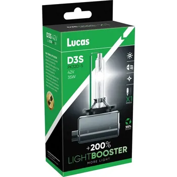 Autožárovka Xenonová výbojka LUCAS D3S - 35W, 5000K +200%
