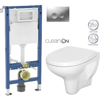 GEBERIT DuofixBasic s matným tlačítkem DELTA21 + WC CERSANIT ARTECO CLEANON + SEDÁTKO 458.103.00.2 21MA AT1