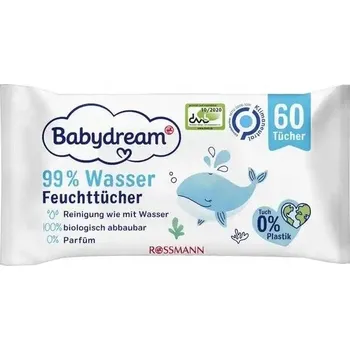 Vlhčený ubrousek Vlhčené ubrousky babydream 99 % vody 60 ks