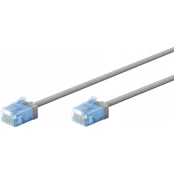 Síťový kabel Síťový kabel LAN patchcord RJ45 kat. 6A, slim, U/UTP, šedý, 0.15 m