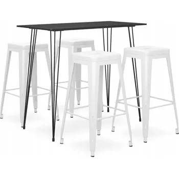 Jídelní set 5dílný barový set černobílý