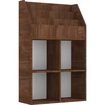 regál Dětský regál na časopisy, 71x30x114 cm, hnědý