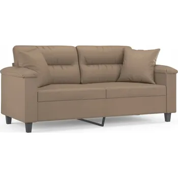 Pohovka Dvojmístná pohovka s ozdobnými polštáře cappuccino 170x77x80 cm