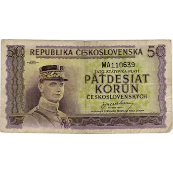 Bankovka ČSR, 50 Kčs, Pi. 62a, 1/XF, serie MA, 110639