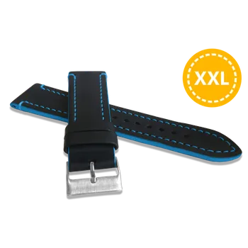 Módní doplněk LAVVU XXL Prodloužený modře prošitý řemínek TAILOR z luxusní kůže Top Grain - 24 - XXL