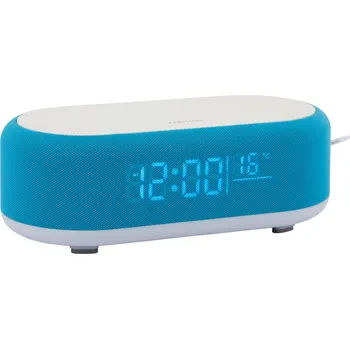 Budík Karlsson, Budík s bezdrátovou nabíječkou a Bluetooth reproduktorem Vouge, modrý - Formadore