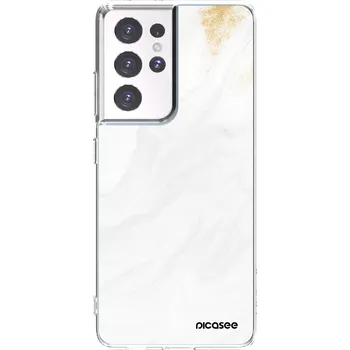 Pouzdro na mobilní telefon Picasee silikonový průhledný obal pro Samsung Galaxy S21 Ultra 5G G998B - Bílá
