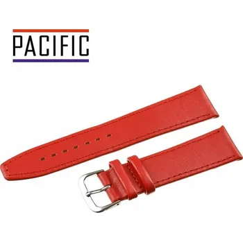 Řemínek na hodinky KOŽENÝ ŘEMÍNEK pacific 18MM ČERVENÝ dámský šitý + teleskop dárek