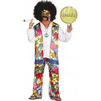 Karnevalový kostým Dětský Kostým hippie s květinami, 70. léta, Kostým XL