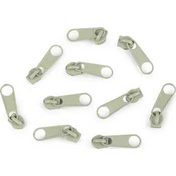 Zip Jezdec ke spirálovým zipům No 3 pro metráž typu POL, střední, 244 zelená lipová světlá