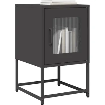 Noční stolek Noční stolek Černý 36x39x60,5 cm Ocel válcovaná za studena