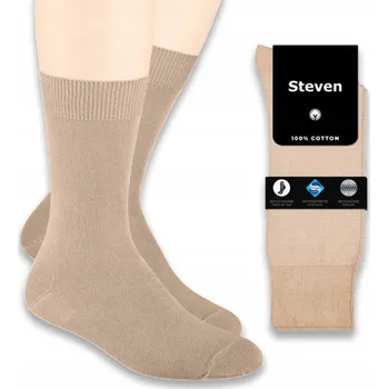 Pánská móda Kotníkové ponožky STEVEN 100% BAVLNA 042 béžová # 41-43