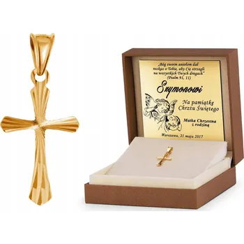 Přívěsek POZLACENÁ STŘÍBRNÝ PŘÍVĚSEK 925 KŘÍŽEK SVATÉ PŘIJÍMÁNÍ