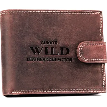 Peněženka Always Wild peněženka z pravé nubukové kůže hnědá - muž
