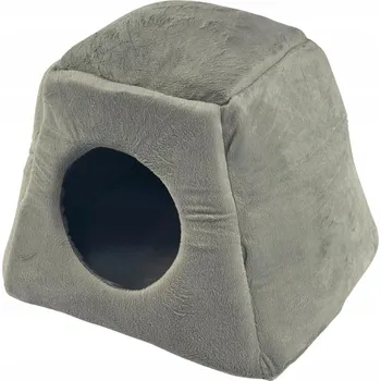 Pelíšek pro kočku Domeček pro kočky Max Mebels šedý čtvercový 40 cm x 40 cm x 40 cm