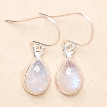 Náušnice Měsíční kámen duhový náušnice stříbro Ag 925 E3688 1 cm, 3,1 g