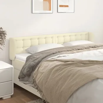 Čelo postele typu ušák krémové 183x23x78/88 cm umělá kůže IM_3117248