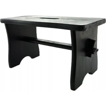 Jídelní židle STŘEDNÍ ČERNÁ MALOVANÁ STOLIČKA TABURET DŘEVĚNÁ kuchyňská židle FSC