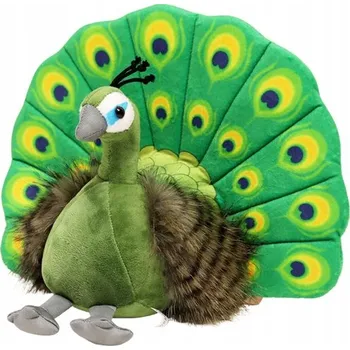 plyšák Plyšová Hračka Plyšový Mazlíček Přítulníček Elegantní Páv Zelený 30 cm