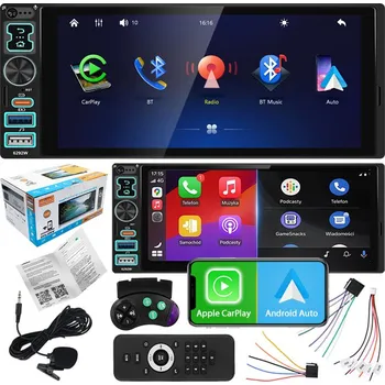 Autorádio Autorádio s navigací 1 DIN 6,8" Android Auto CarPlay Bluetooth USB Kamera Dálkové ovládání