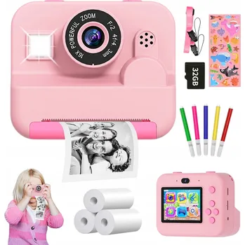 Digitální kompakt Instantní fotoaparát s tiskárnou fialový + 32GB karta