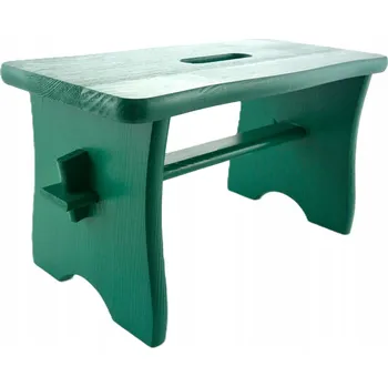 Stolička VYSOKÁ ZELENÁ STOLIČKA TABURET DŘEVĚNÁ plošina kuchyňská židle FSC