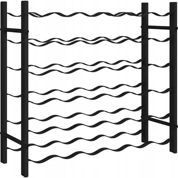 Stojan na víno Industriální stojan na víno, železný černý, 64x22x58,5 cm, pro 36 lahví