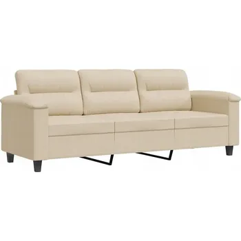 Pohovka Třímístná pohovka z mikrovlákna krémová 210x77x80 cm