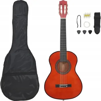 Klasická kytara Kytara klasická 1/2 přírodní 87,5 cm s obalem a příslušenstvím