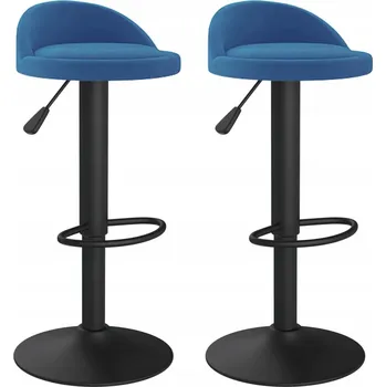 Barová židle Barová stolička sametová modrá 36x38x(72-94)cm otočná