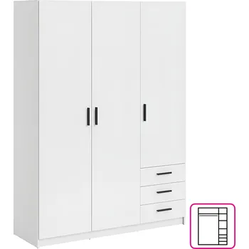 Ložnice Skříň, třídveřová, bílá, SPRINT