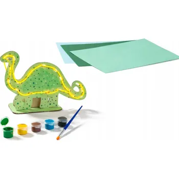 Výtvarná sada Kreativní sada s LED osvětlením, malování, nitkování, dinosaurus 9 ks
