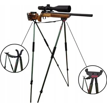 Lovecká střelecká hůl, čtyřnohá, 2 opěrné body, stabilní, zelená - přesná střelba