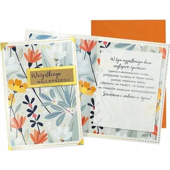 Obraz PŘÁNÍ K NAROZENINÁM KVĚTINY 17x12cm