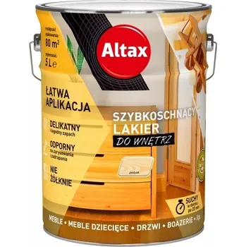 Lak na dřevo ALTAX Rychleschnoucí lak na interiér lesklý 5l bezbarvý na nábytek, obložení